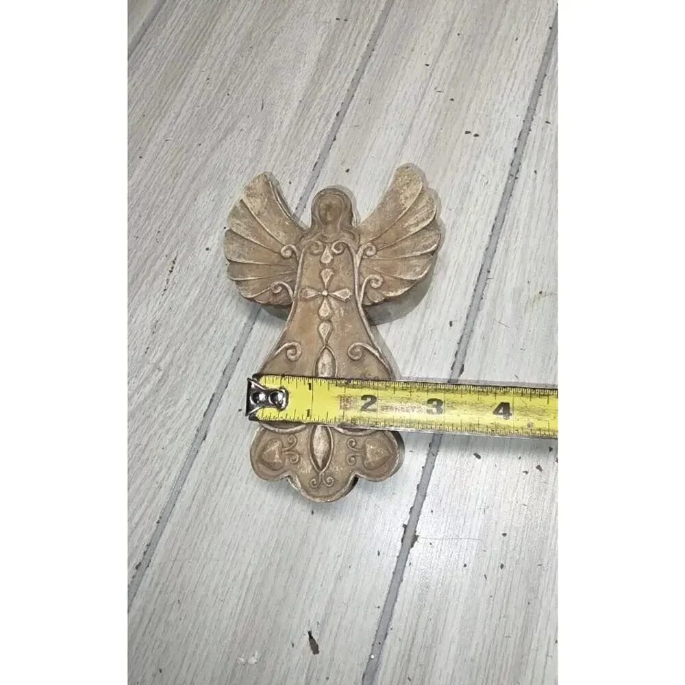 Vtg Collectable Polystone Angel Trinket Box Jewelry Storage Religious Holiday 5